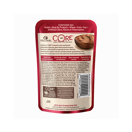 WELLNESS CORE TINY TASTERS CHICKEN & BEEF WET CAT FOOD 1.75 OZ