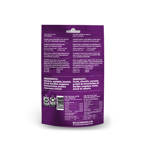 PUREBITES GUT & DIGESTION FORMULA FREEZE DRIED DAILY HEALTH SUPPLEMENT FOR CATS 31G