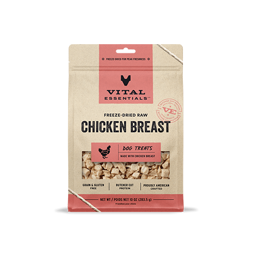 VITAL ESSENTIALS FREEZE-DRIED RAW CHICKEN BREAST DOG TREATS 10 OZ