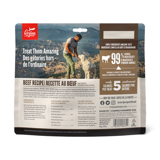 ORIJEN Beef Freeze-Dried Dog Treats 92g