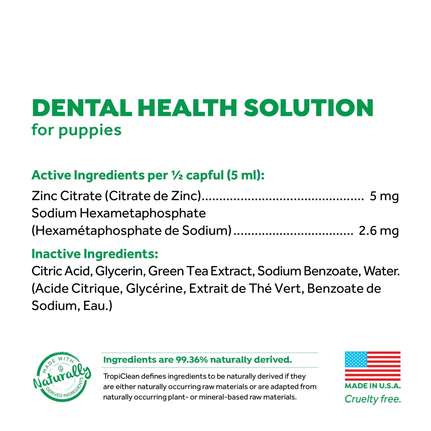 Tropiclean Fresh Breath Dental Health Solution For Puppies Dog 16oz