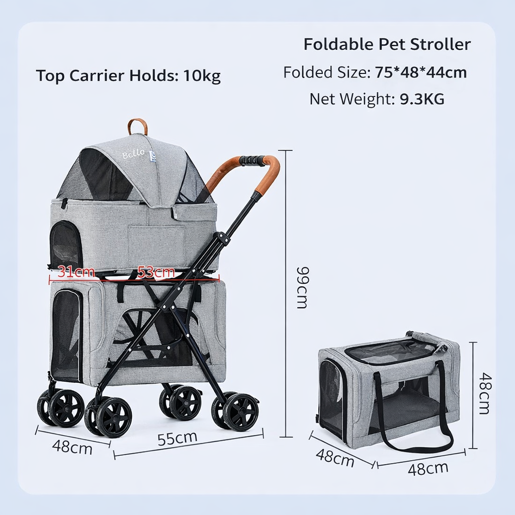 BELLO Double Decker Pet Stroller