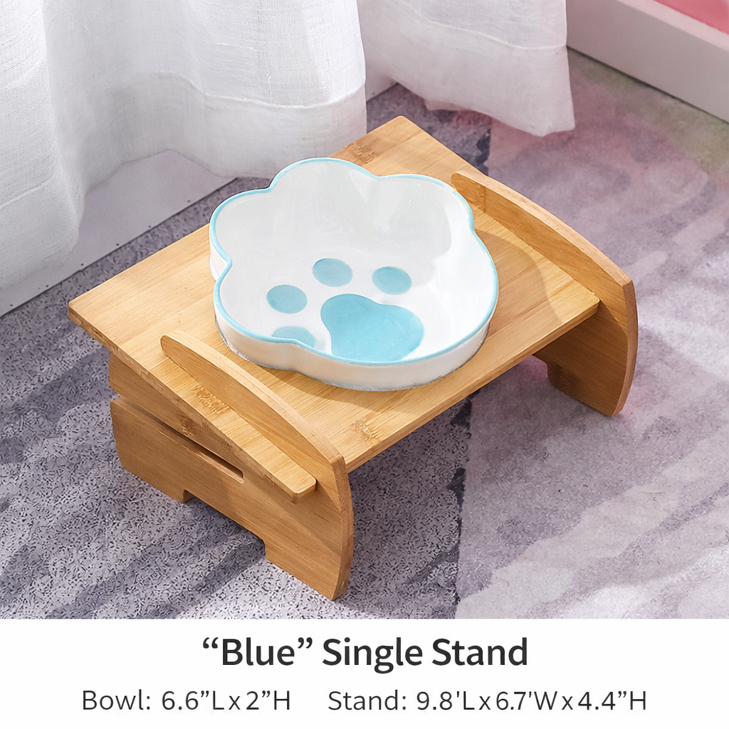 Bamboo Cat Claw Shaped Cat Bowl