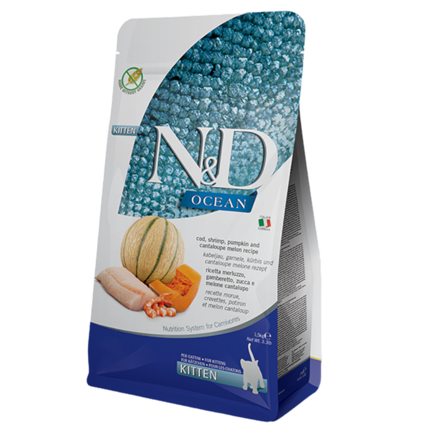 Farmina Ocean Cod Shrimp Pumpkin Cantaloupe Kitten Cat 1.5kg