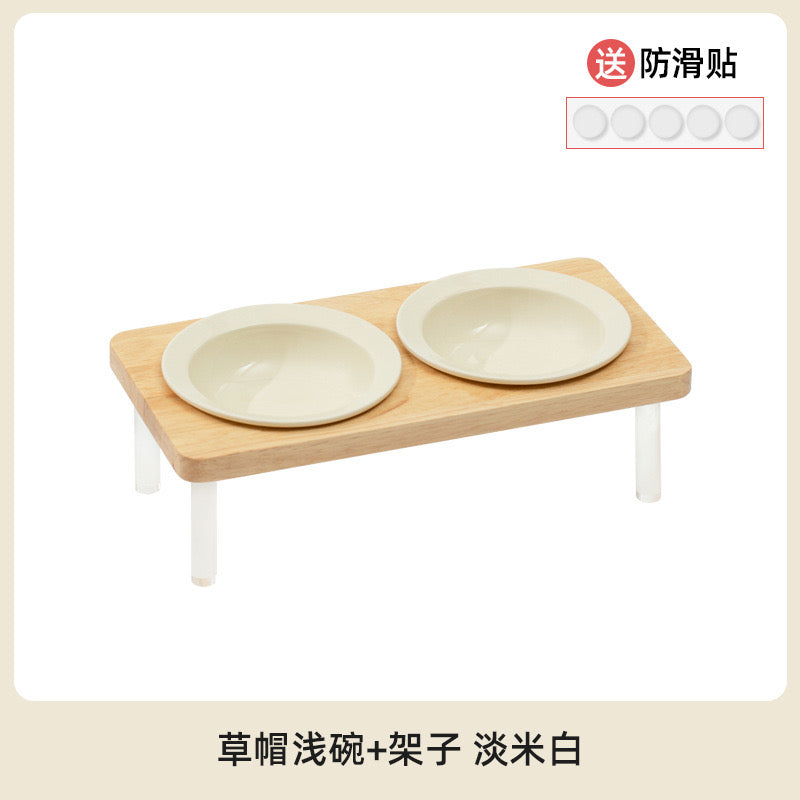 Hat-Shaped Bowl Set With Wooden Base