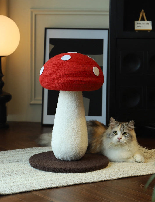Mushroom Cat Scratching Post Tall