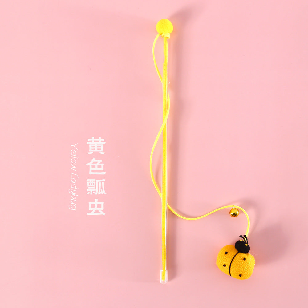 Cat Wand Toy Ladybug