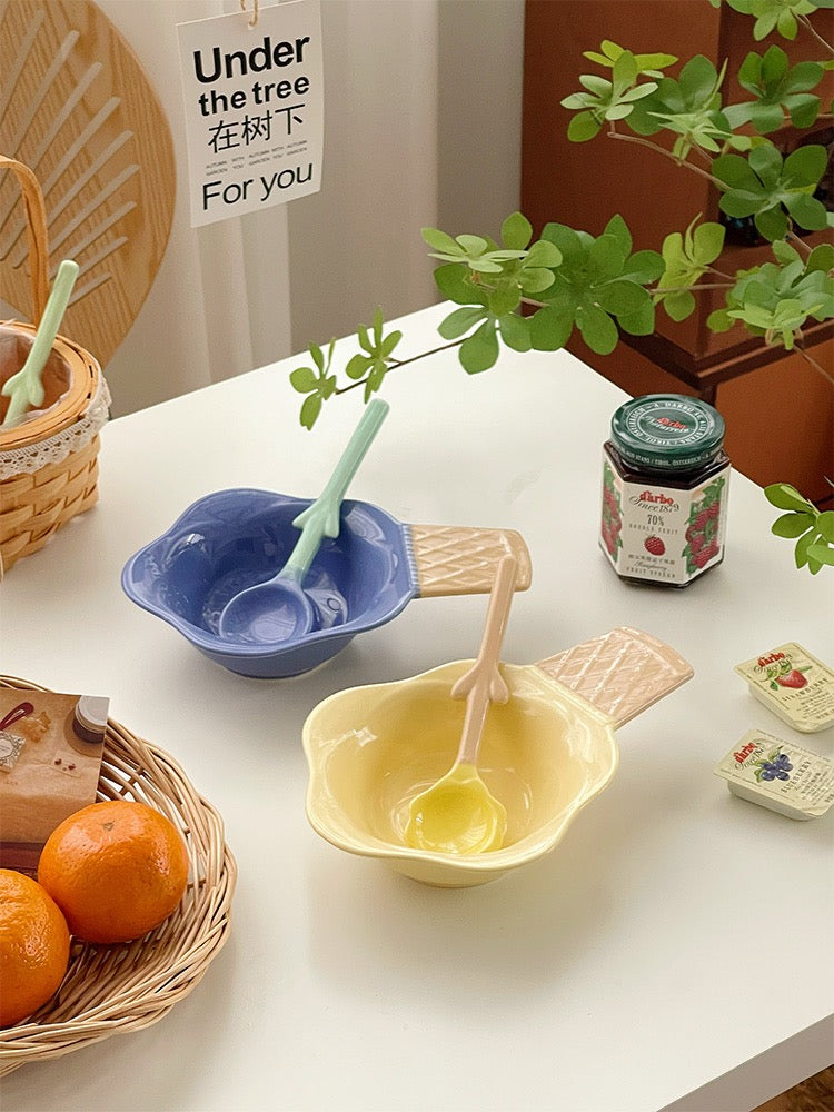 Flower Ice Cream Cat Bowl