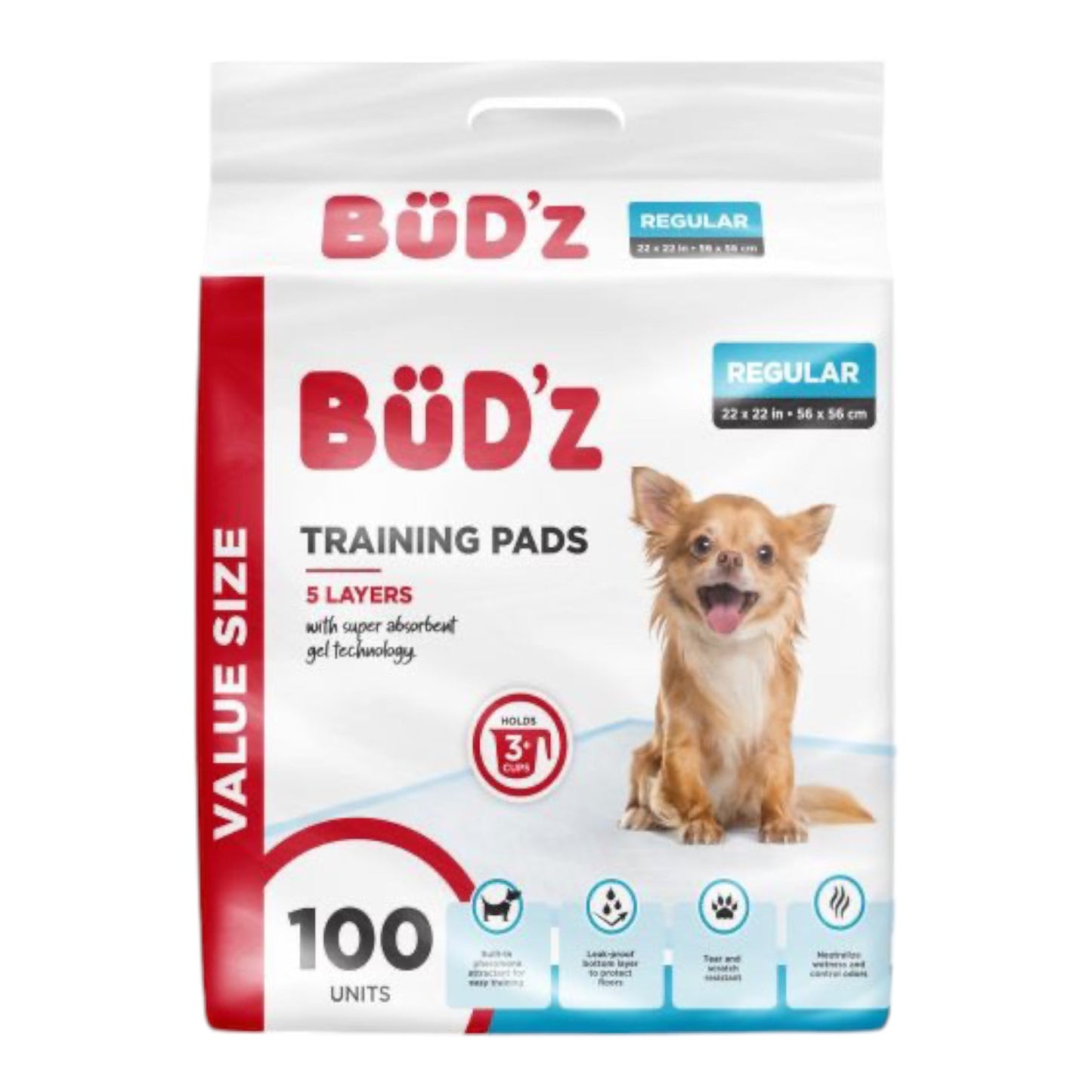 Bud'Z Disposable Puppy Pad 22"x22" (56x56cm) Dog 100pc