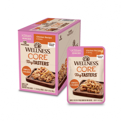 WELLNESS CORE TINY TASTERS KITTEN MINCED CHICKEN IN GRAVY WET CAT FOOD 1.75OZ