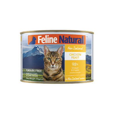 FELINE NATURAL NEW ZEALAND CHICKEN FEAST IN NATURAL FRESH WATER GRAIN FREE WET CAT FOOD 6 OZ