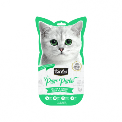 KIT CAT PURR PURÉES CHICKEN & SCALLOP CAT TREAT 4 X 15GM