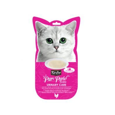 KIT CAT PURR PURÉES PLUS+ URINARY CARE WITH CHICKEN & CRANBERRY CAT TREAT 4 X 15GM