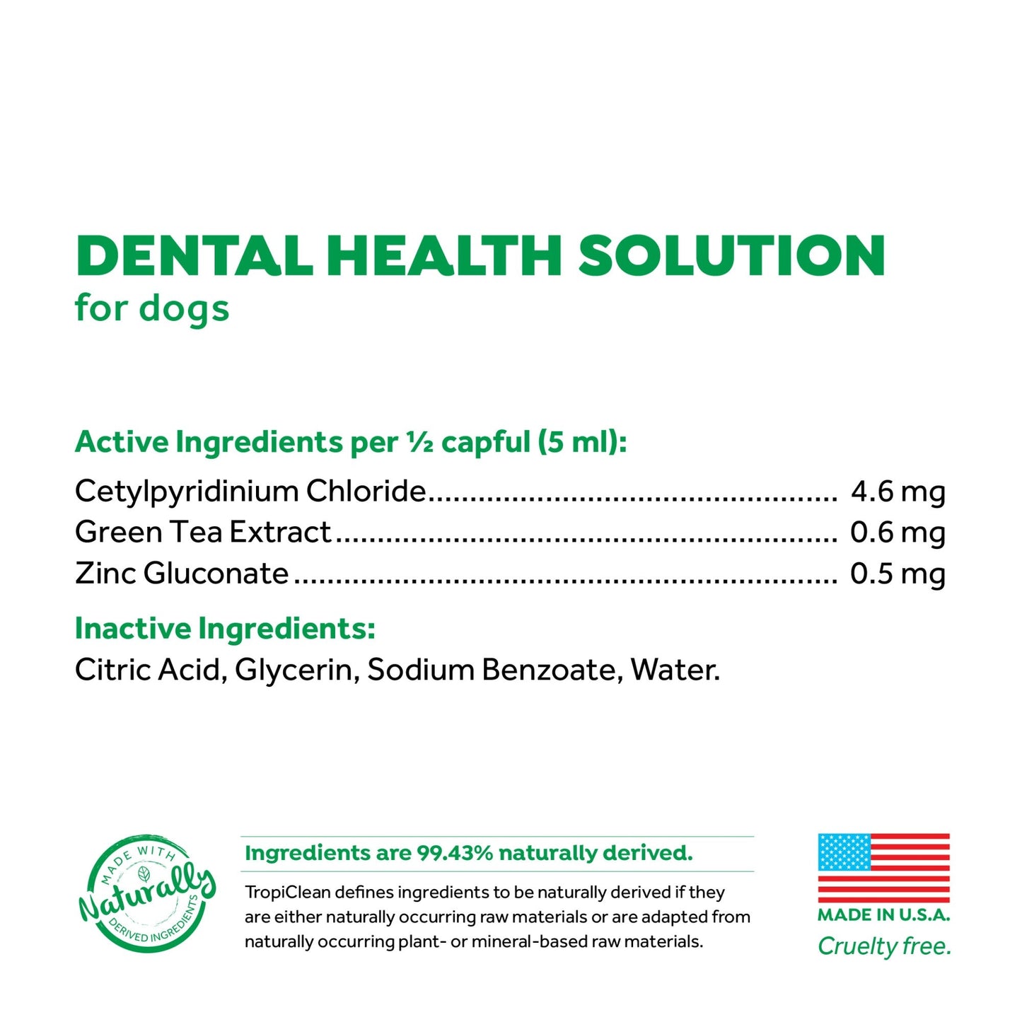 Tropiclean Fresh Breath Dental Health Solution For Dogs 473ml