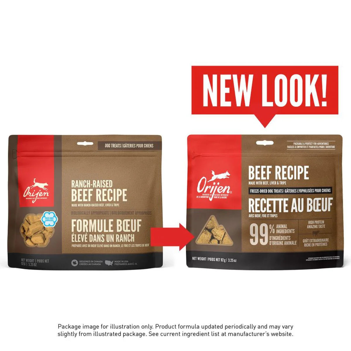 ORIJEN Beef Freeze-Dried Dog Treats 92g