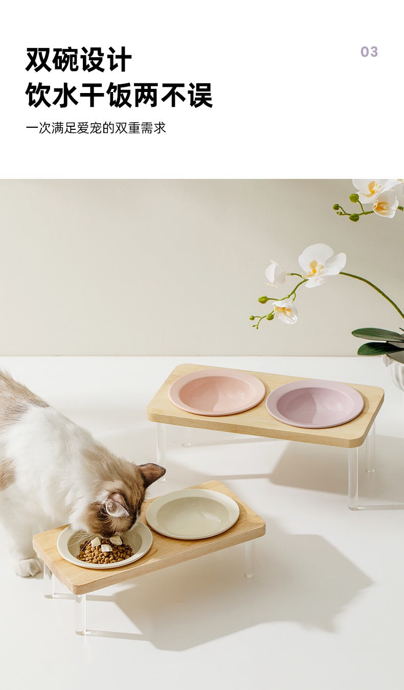 Hat-Shaped Bowl Set With Wooden Base