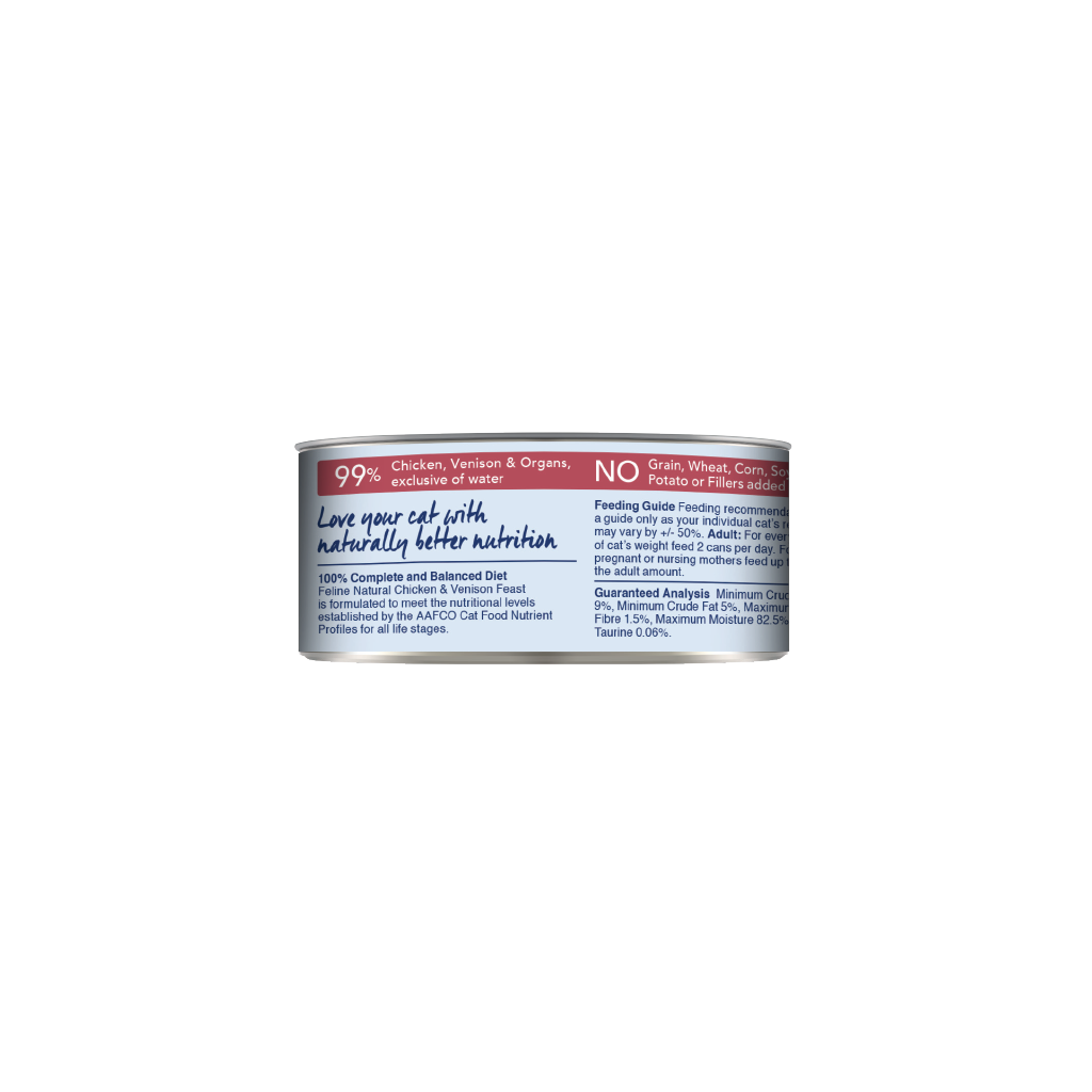 Feline Natural Chicken & Venison Feast Canned Cat Food 85g