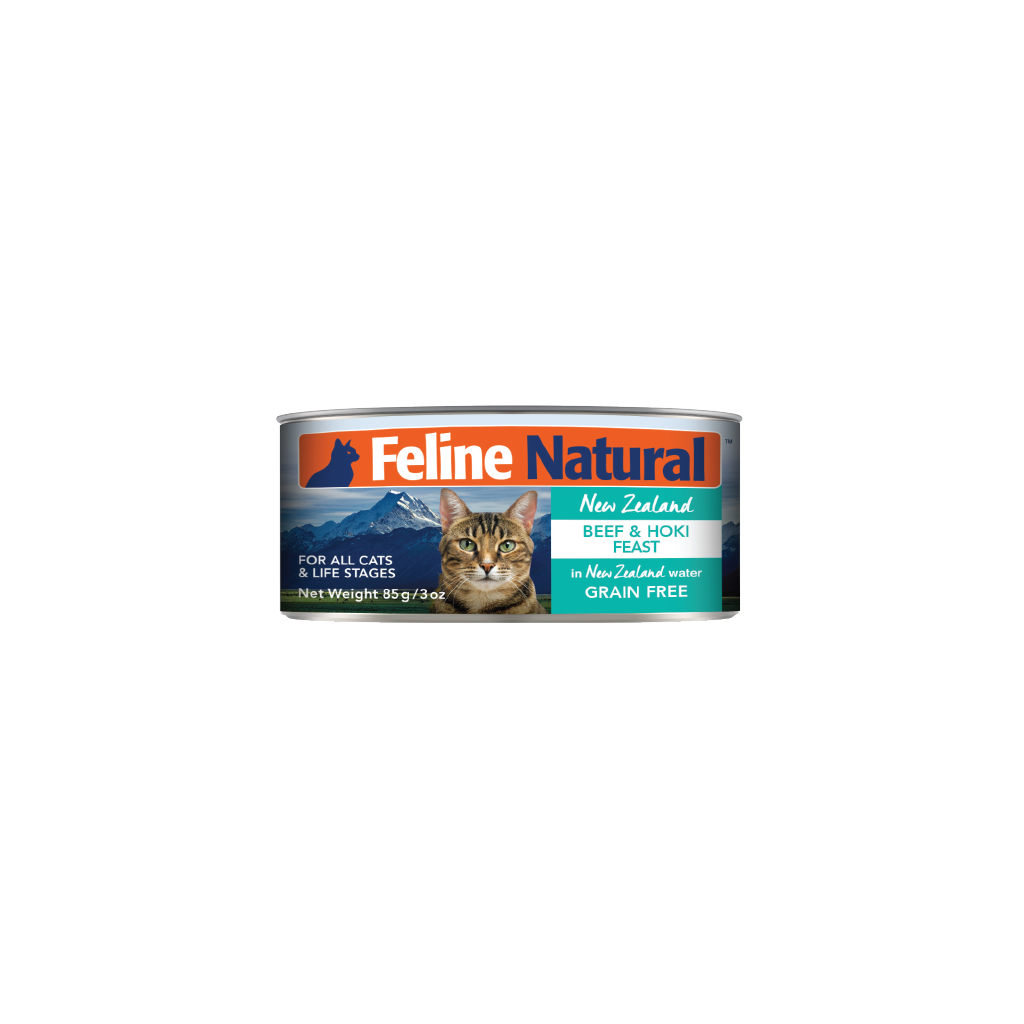 Feline Natural Beef & Hoki Feast Canned Cat Food 85g