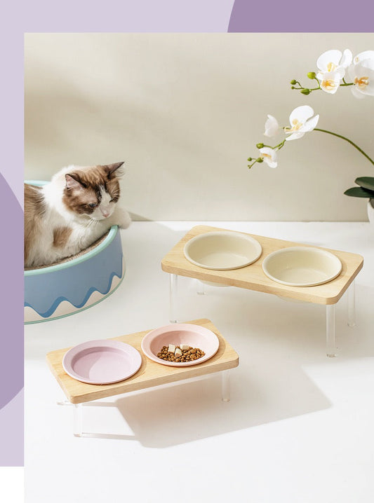 Hat-Shaped Bowl Set With Wooden Base