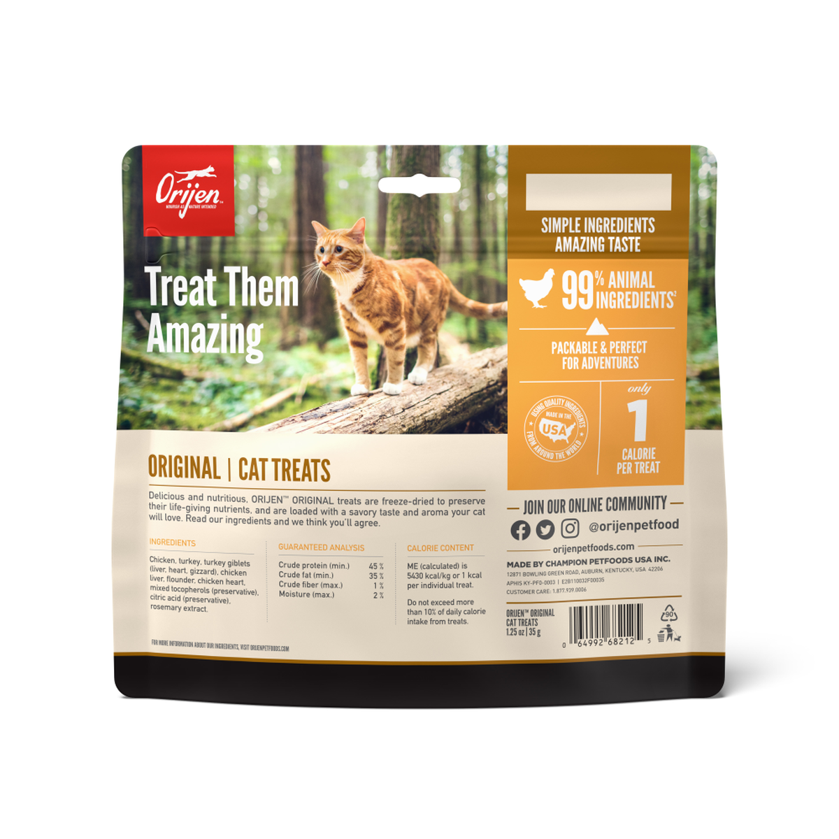 ORIJEN Original Freeze-Dried Cat Treats 35g
