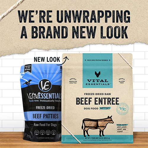 VITAL ESSENTIALS FREEZE-DRIED RAW BEEF ENTREE DOG FOOD PATTIES 30 OZ