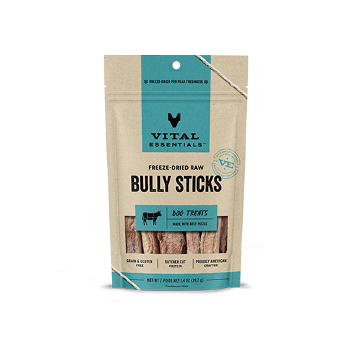 VITAL ESSENTIALS FREEZE-DRIED BULLY STICKS DOG TREATS 1.4 OZ