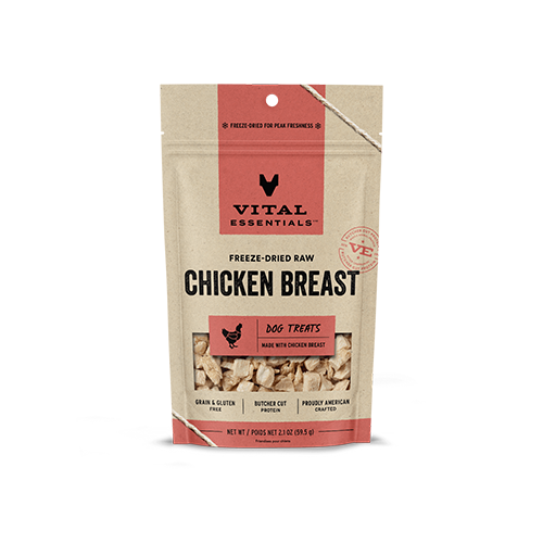 VITAL ESSENTIALS FREEZE-DRIED CHICKEN BREAST DOG TREATS 2.1 OZ