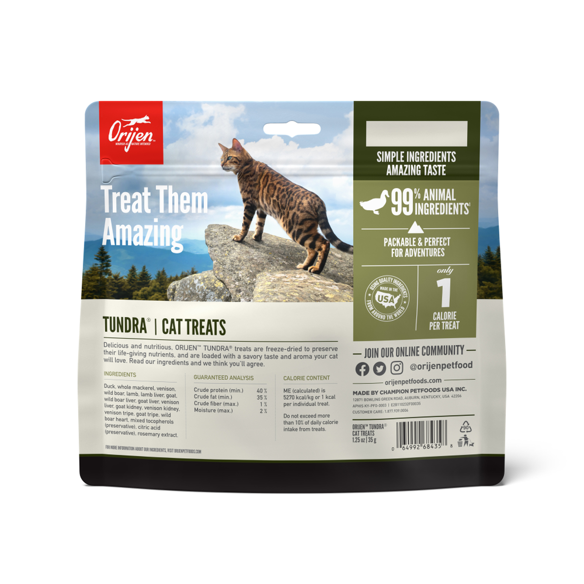 ORIJEN Tundra Freeze-Dried Cat Treats 35g