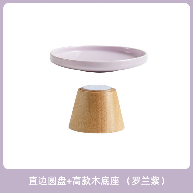 Wood Conical Ceramic Flat Plate