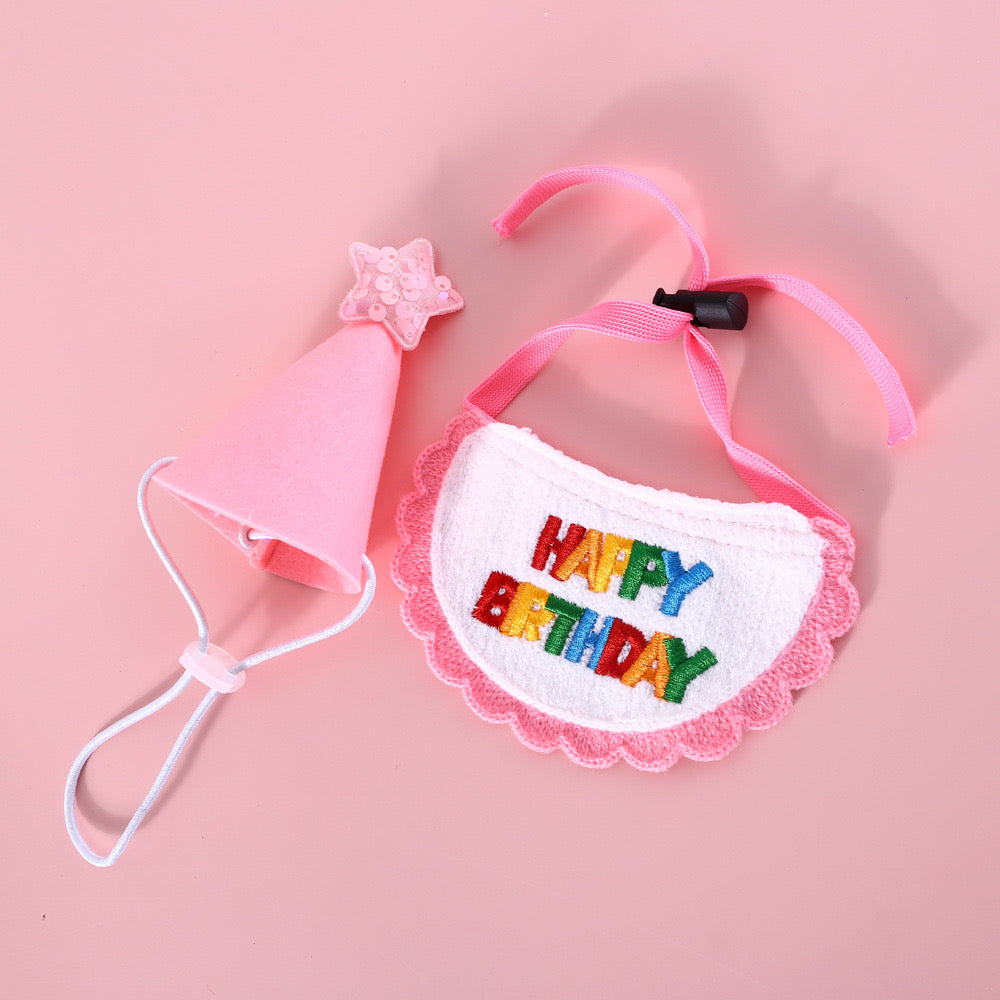 Happy Birthday Bib With Star Hat