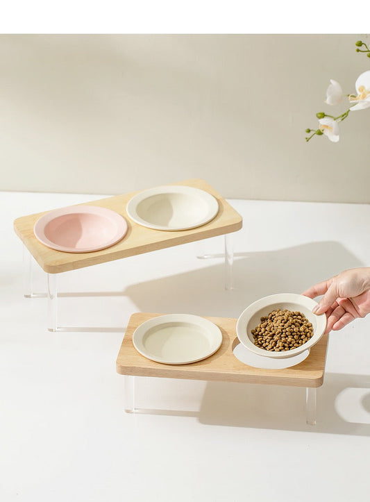 Hat-Shaped Bowl Set With Wooden Base