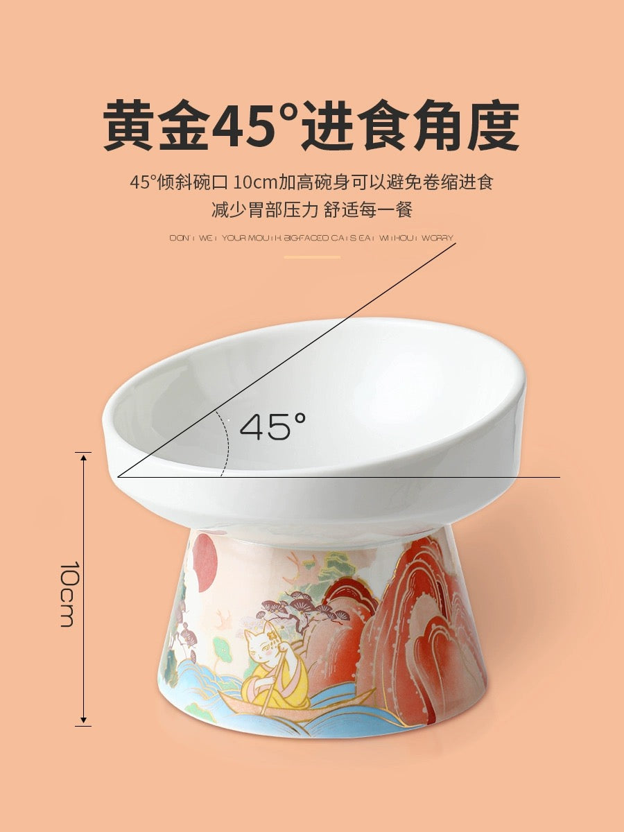 Chinese Style Ceramic Elevated Bowl
