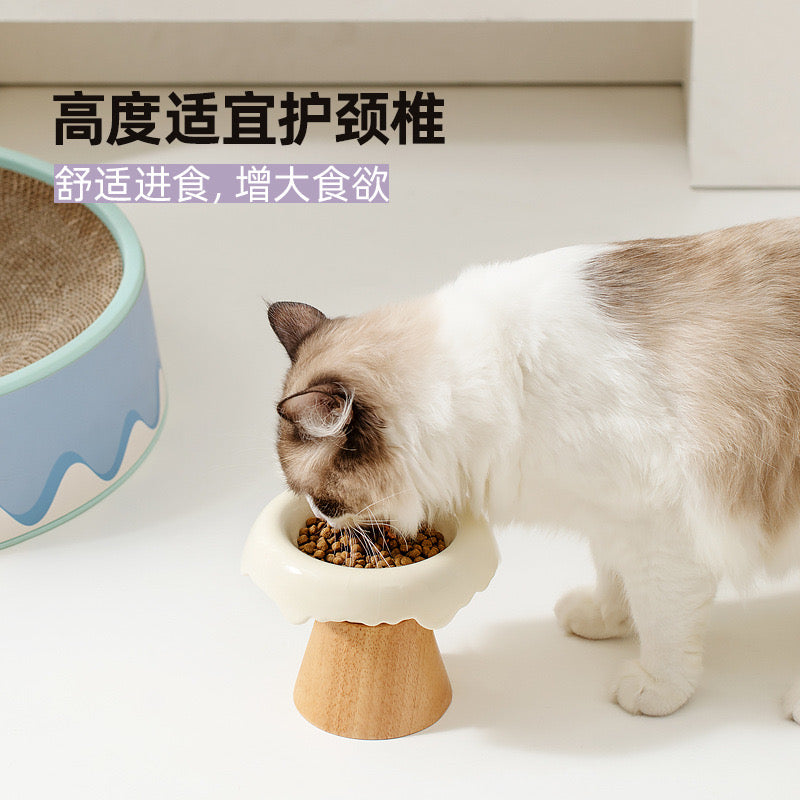 Wood Conical Ceramic Lace Bowl