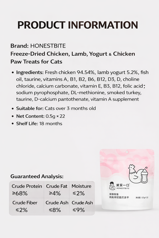 Honest Bite Freeze-Dried Chicken with Goat Milk or Catgrass