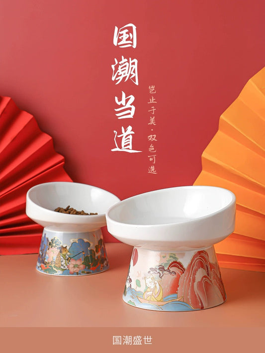 Chinese Style Ceramic Elevated Bowl