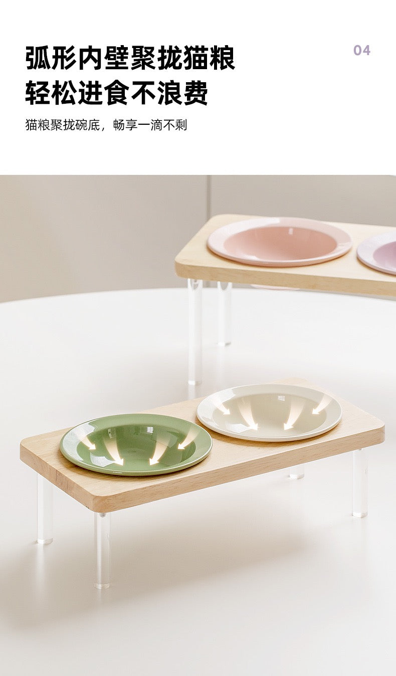 Hat-Shaped Bowl Set With Wooden Base