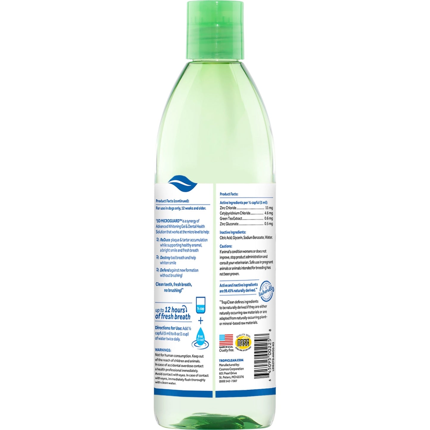 Tropiclean Fresh Breath Adv Whitening Dental Health Solution Dog 473ml