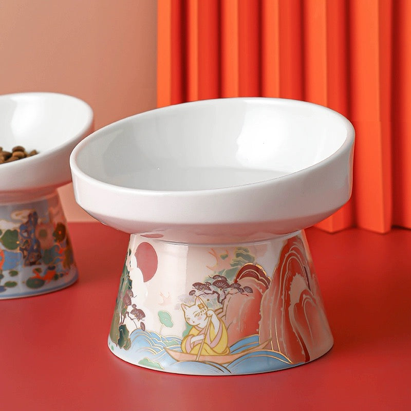 Chinese Style Ceramic Elevated Bowl