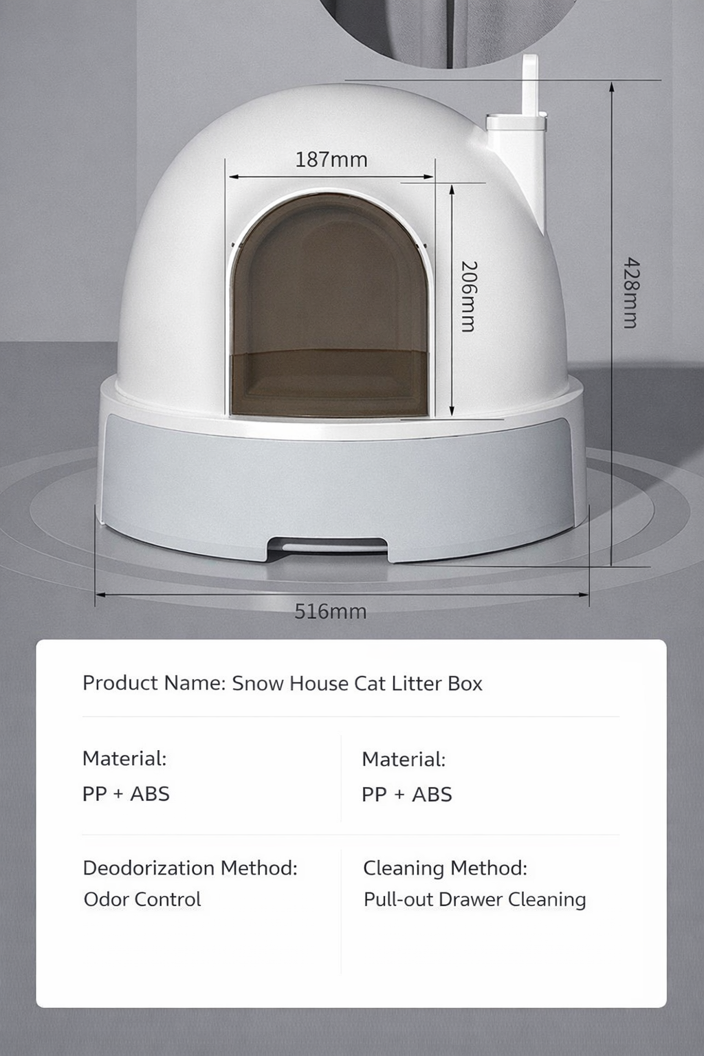 Snow House Cat Litter Box