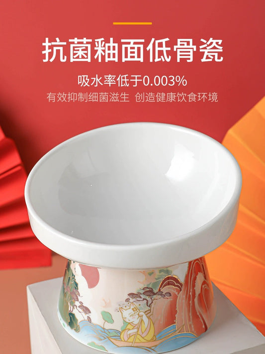 Chinese Style Ceramic Elevated Bowl