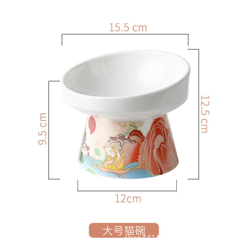 Chinese Style Ceramic Elevated Bowl
