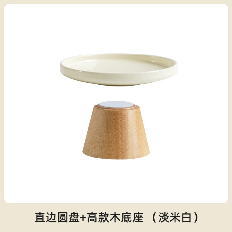 Wood Conical Ceramic Flat Plate