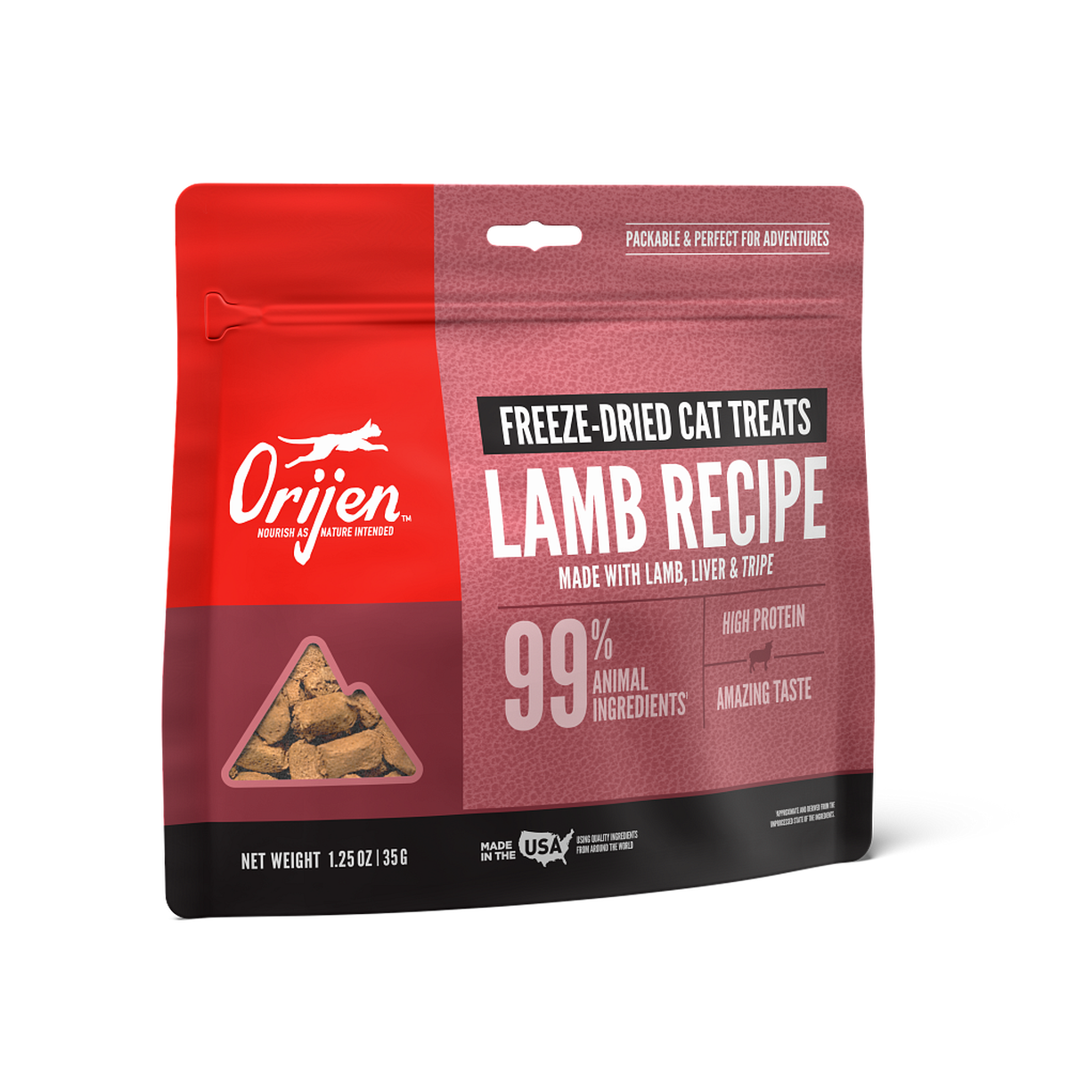 ORIJEN Grass-Fed Lamb Formula Freeze-Dried Cat Treats 35g