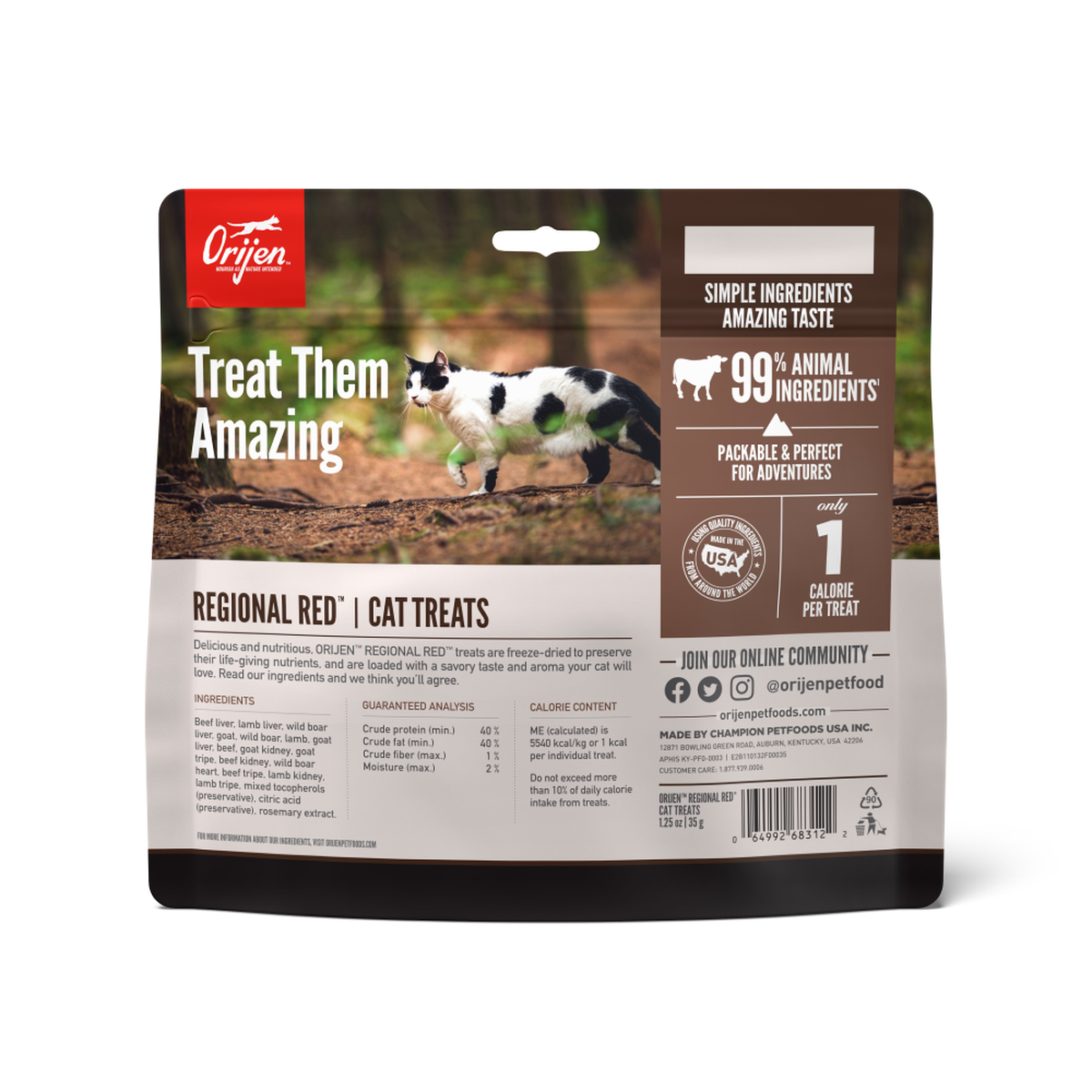 ORIJEN Regional Red Freeze-Dried Cat Treats 35g