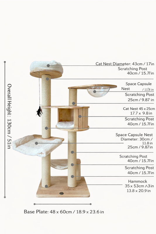3-Layer Wooden Cat Tree