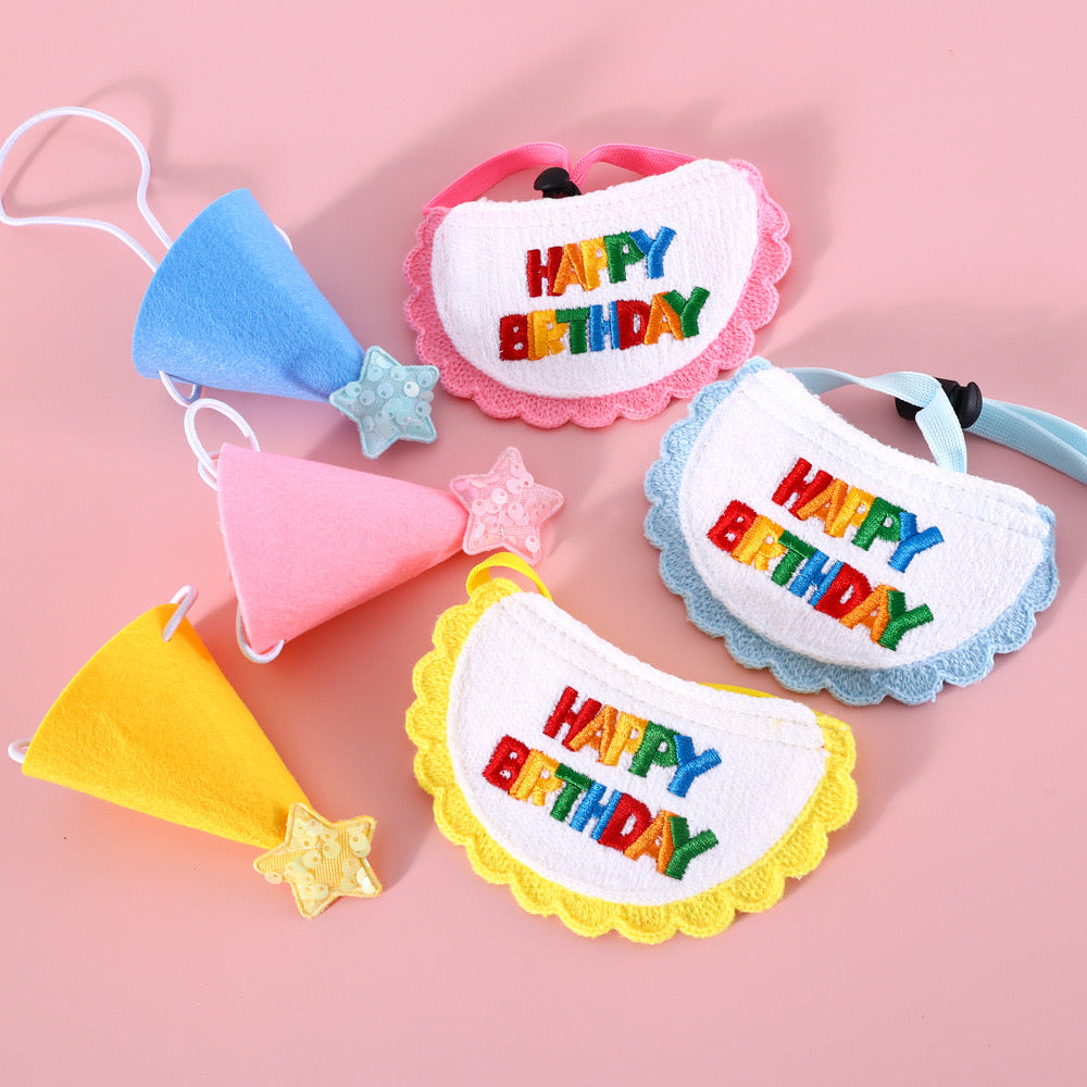 Happy Birthday Bib With Star Hat