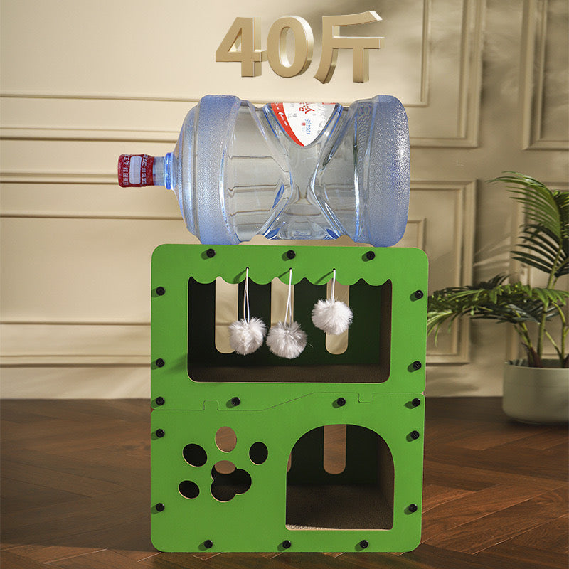 Three-Tier Green Paw Scratching Board