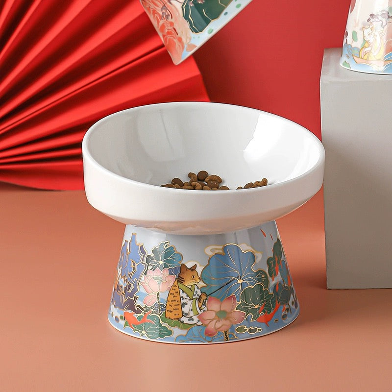Chinese Style Ceramic Elevated Bowl