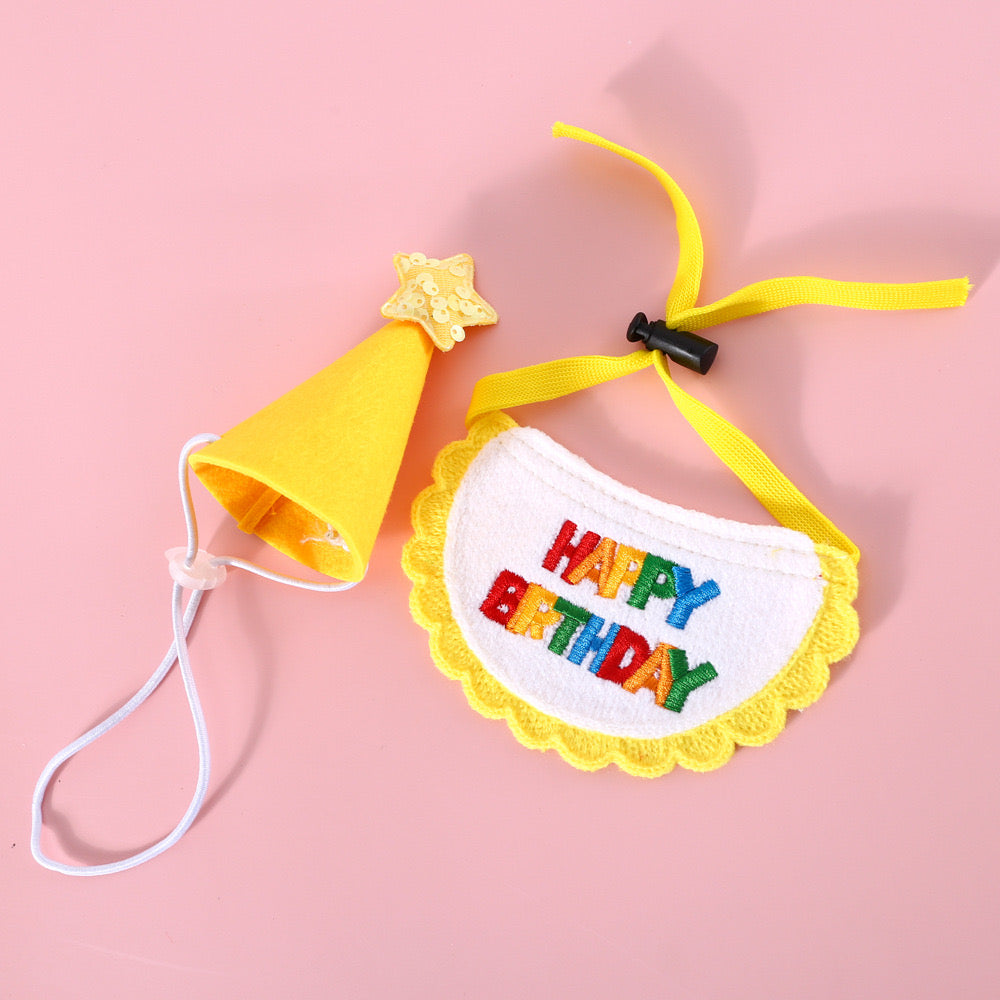 Happy Birthday Bib With Star Hat