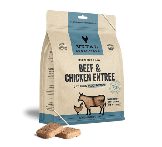 VE  FDR Beef & Chicken Mini Patties Cat Food 8 OZ